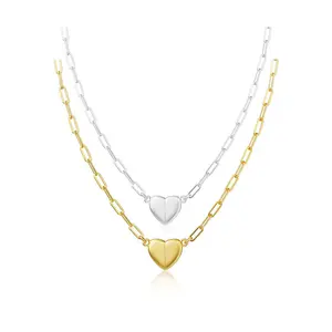 14K Gold/Silver -Heart Pendant Magnetic Necklace, Elegant Fashion Clavicle Chain Jewelry, Love Party Gift, Exquisite Jewelry Gift, Stylish and Unique Design,Perfect for Gift