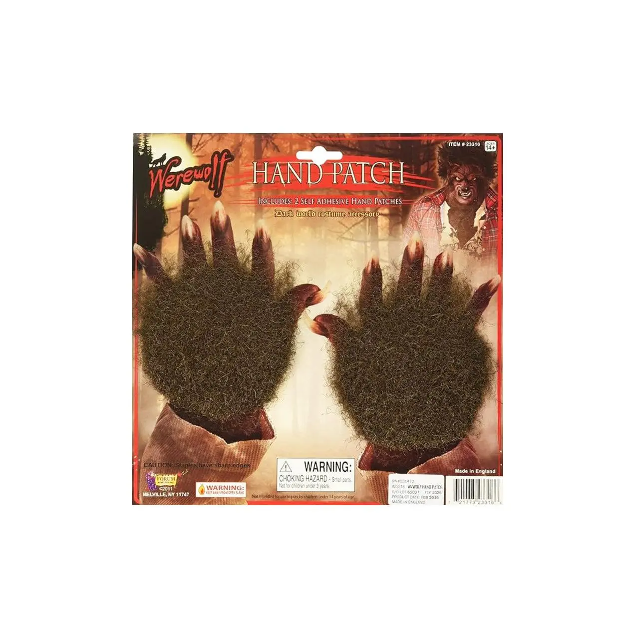 2-Piece Hairy Furry Werewolf Hand Patches, Adorn Accessory for Sewing & Embroidery Supplies