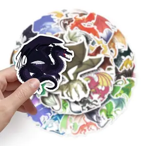 Epic Dragon Stickers – 50pcs Waterproof Vinyl Pack for Fantasy Fans, DnD Players, Teen Gifts & Custom Crafts