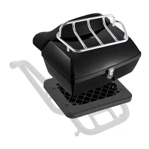 【fathersdaygift】VEVOR Motorcycle Top Case, Universal Durable PP Material Motorbike Tail Box with Reflective Panel, 48L Waterproof Detachable Motorcycle Top Box with Multi-Hole Base, Fit for 99% of Motorcycle Frames