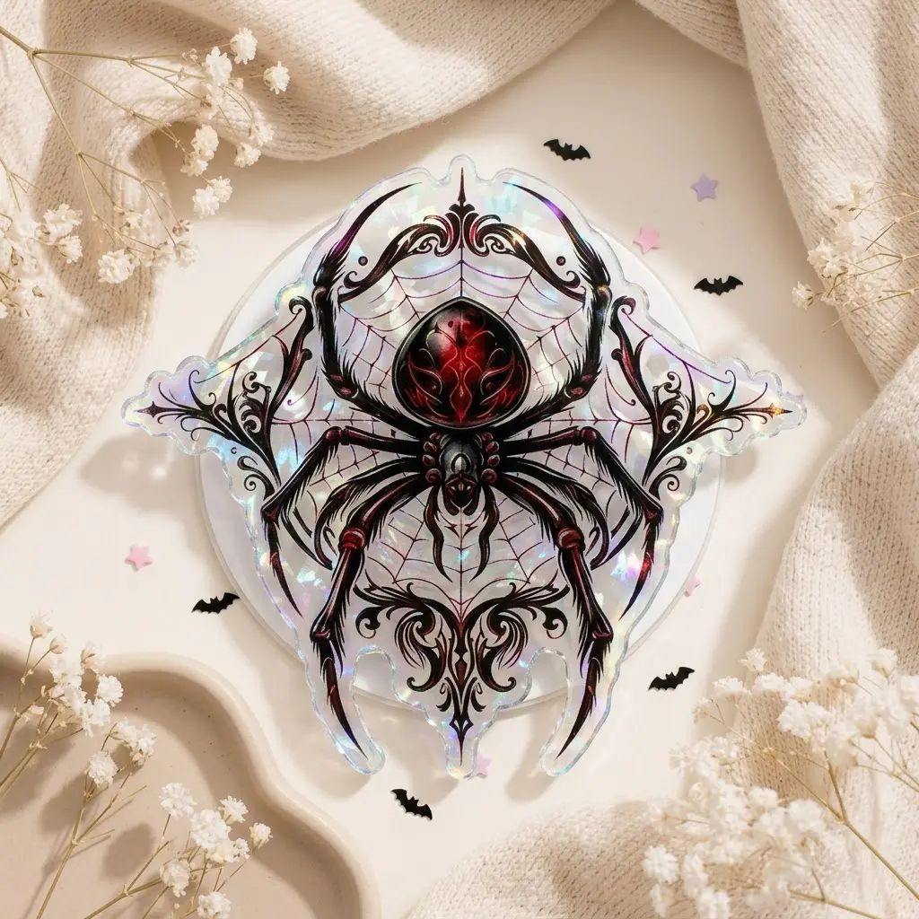 Spider Acrylic Phone Grip, Gothic Phone Holder, Expandable Phone Stand, Alternative Aesthetic Halloween Gift