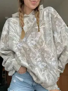 Women's Tree Branch Print Long Sleeve Hoodie, Casual Loose-Fit Sweatshirt for Spring & Fall, Graduation & Back to School Wear