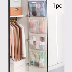 Door Back Storage Hanging Bag, Closet Door Inner Side Organizer, Dormitory Wall-Mounted Underwear Net Pouch, 1 Piece, Fabric Storage Organizer