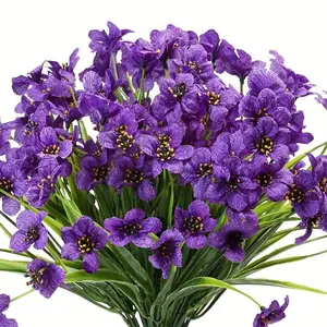 15 Artificial Purple Flowers—Specially designed for outdoor use with UV-resistant properties. Suitable for use as hanging plants both indoors and outdoors, making them perfect for gardens, patios, porches, windows, and homes.