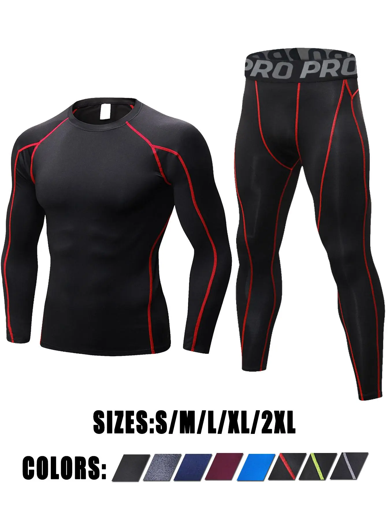Thermal Underwear Mens Long Johns for Men Thermal Underwear Set Long Sleeve Base Layer Compression Suit Thermals Top & Bottom for Workout Skiing Running