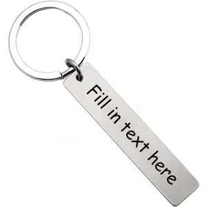 Stainless steel Customized Name Date Text  Keychain - Personalized Engraved Design for Men/Women - Personalized Gift for Couples, Anniversary, Safe Drive & Father’s Day