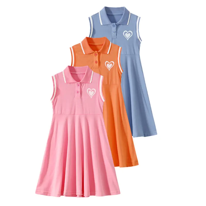Girls' 3-Piece Floral A-Line Dress with Flounce, Collared Neck & Buttons - Kids Clothing Girls, Casual Wear for Summer Beach Fashion