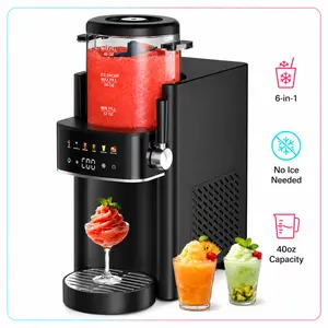 Slushie Machine, 6-in-1 Frozen Drink Maker with 6 Smart Presets, No Ice Needed, 40oz Slush Maker for Smoothies, Frappé, Milkshake, Frozen Juice, Easy to Clean，Father’s Day Gift