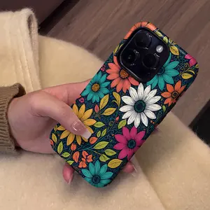 Floral Vintage Floral Pattern Phone Case, Shockproof Rugged Cover Dual Layer Soft TPU Hard Bumper Hard Shell for iPhone 11 12 13 14 15 16 Pro Max Plus