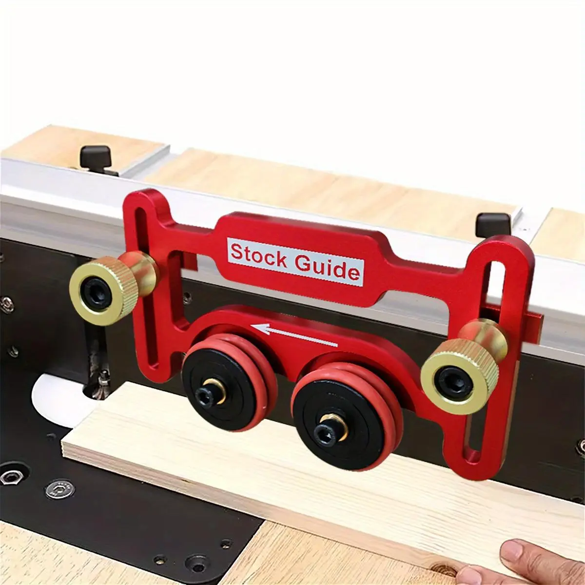 Woodworking Double Wheel Bearing Stock Roller, Universal Featherboards with Sliding Blocks, Clear-cut Stock Guides for Table Saw, Tool Accessories