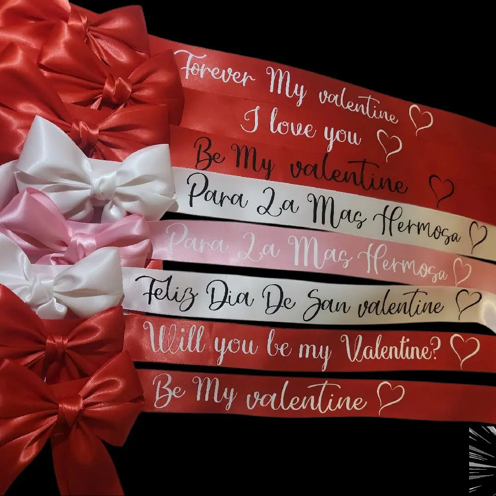 12 Personalized Ribbon Mesaage For Bouquet Decoration