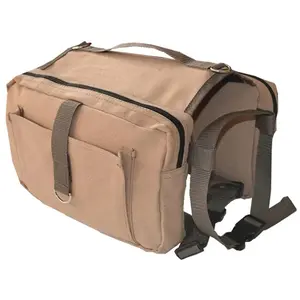 Trail Teck Dog Hiking Backpack for Medium & Large Dogs (15–60 lbs) – Durable Canvas Saddlebag for Camping, Travel & Trail Use