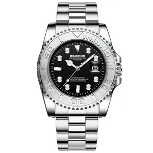 OIDEA Men's Luminous Analog Durable Watch - 3 ATM Waterproof Stainless Steel Wristwatch, Quartz Chronograph Movement, Date Display Dial, Rotatable Bezel