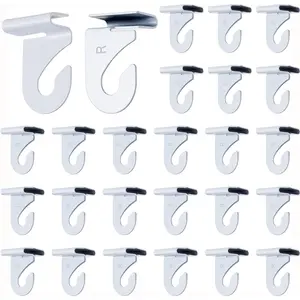 20 Pairs Drop Ceiling Hooks for Hanging T-Bars Ceiling Clips Right and Left White Hotop