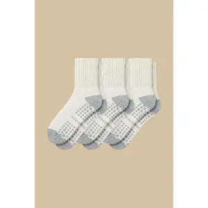 3-Pack Men's Work From Home Crew Socks with Relaxed Cuff and Non-Slip Grip