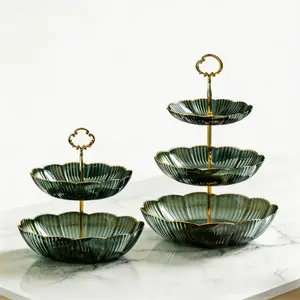 Set of 2 Luxury Fruit Trays, Reusable Snack Storage Baskets, Party Dessert Display Stands, Home Living Room Decor