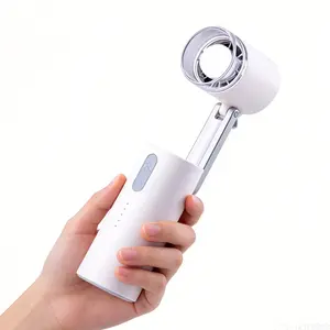 Qawtor Portable Handheld turbo Fan LED Outdoor Lighting  fan with 5 wind levels Folding170rotation 18000 RPM High Speed Cooling Fan for Travel, Dorm & Office