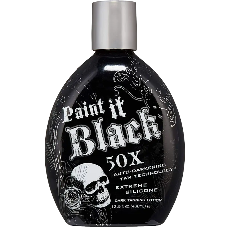 Millennium Tanning Paint It Black 50X Extreme Dark Sun Tan Lotion - 13.5 oz Moisturizer with Green Tea, Caffeine, Banana Extract, Instant Bronzer for Adults’ Bronzy Glow (Beauty & Personal Care, Bath & Body Care)