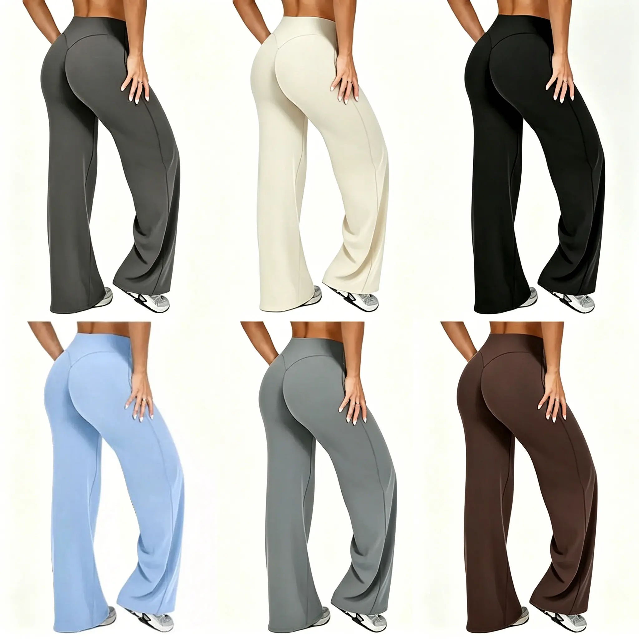 3pcs Sculpting Series High-Waist Scrunch Butt Lifting Yoga Pants, Stretchy Sports Leggings, Breathable Fitness Pants, Slim-Fit Figure-Hugging Yoga Bottoms
