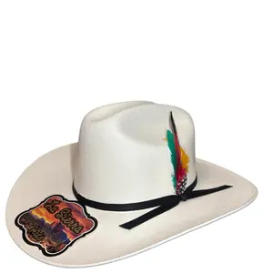 Western Self Comforming Cowboy Hat/Sombrero 100X Estilo Fanstasma con plumita