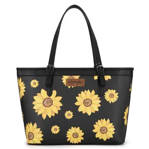 Wrangler for Live Sunflower Print Solid Durable Shoulder Totebag Work Bag for Women with Large Capacity Valentine's Day Gift Selection TikTokShopJumpstartSale