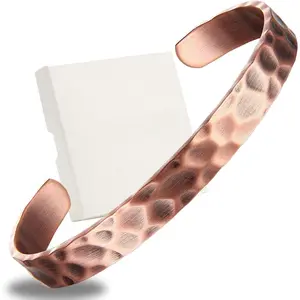 Pure Copper Bracelet - Copper Bracelet for Men & Women -  Solid,  & Uncoated  Hammered Tibetan Cuff Bangle