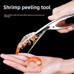 Stainless Steel Shrimp Peeler Tool, Multifunctional Prawn Sheller for Effortless Shrimp & Crawfish Prep