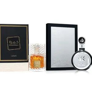 Lattafa Men's Khamrah & Fakhar Eau de Parfum Multi-Pack, 100ml Each - Long-Lasting Arabian Fragrance Set, Warm Spicy & Fresh Aromatic Cologne, Luxury Gift Set
