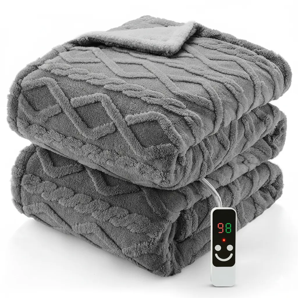 YOOFOSS Heated Blanket Electric Blanket Throw - Heating Blanket with 5 Heating Levels & 12 Hours Auto Off, Soft Cozy Sherpa FleeceWashable Blanket with Fast Heating