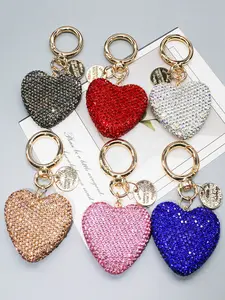 Women's Heart Keychain, Perfect for Cars & Bags, Enhance Your Style, Ideal Gift Choice, Casual Design, No Choking Hazard, Rhinestone Keychain, Bling Bling Keychains