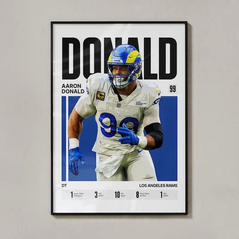 Aaron Donald #99 Poster, Gift For Football Fans