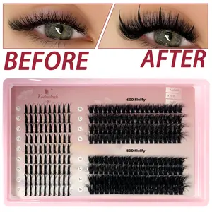 Volume Eyelash Clusters Kit With Spike  D Luster, Clusters Kit 13-19MM  Spikes lash Clusters 100D Thick Cluster lash Extensions Kit Spiky DIY  Extensions Kit Individual  Volume 216PCS Makeup Cosmetic Makeup spiked lashes fluffy individual lash extension