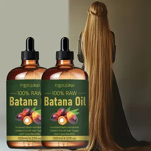2pcs 120ml bottles of plant-based Batana essential oil, Natural Hair Oil, composed of Batana oil, castor oil, and sweet almond oil, provide a nourishing experience for hair and scalp care, suitable for all types of hair