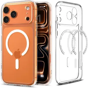 Spigen for iPhone 17 Pro Case, Ultra Hybrid MagFit [TPU Covered Camera Control] [Anti-Yellowing] [Compatible with Magsafe] - Clear