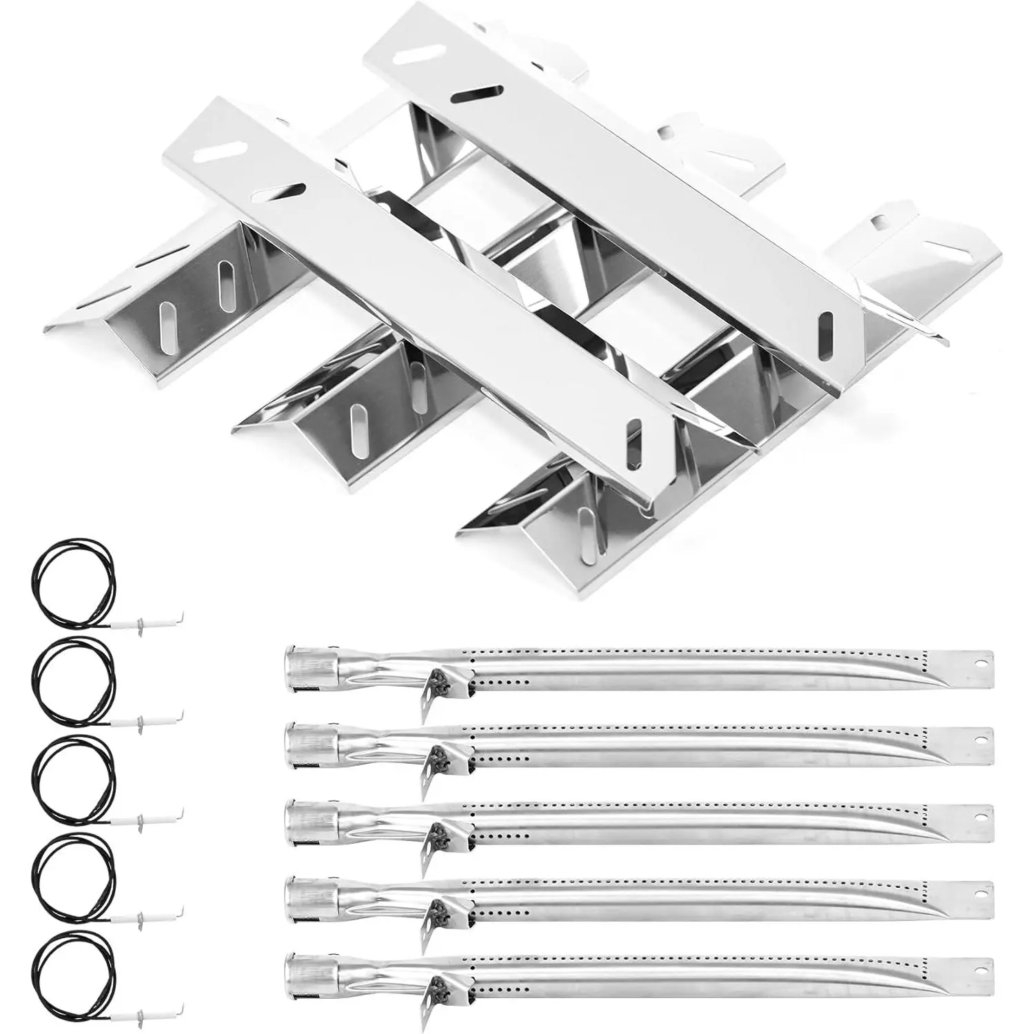 Grill Replacement Parts for Cuisinart 2556, GAS9556AS, GAS9456AS, GAS2456AS, GAS2556AS, GAS1456ASO, Grill Burner, Heat Plate Parts for Cuisinart 3-In-1 GAS9556AS 5 Burner  with Side Burner