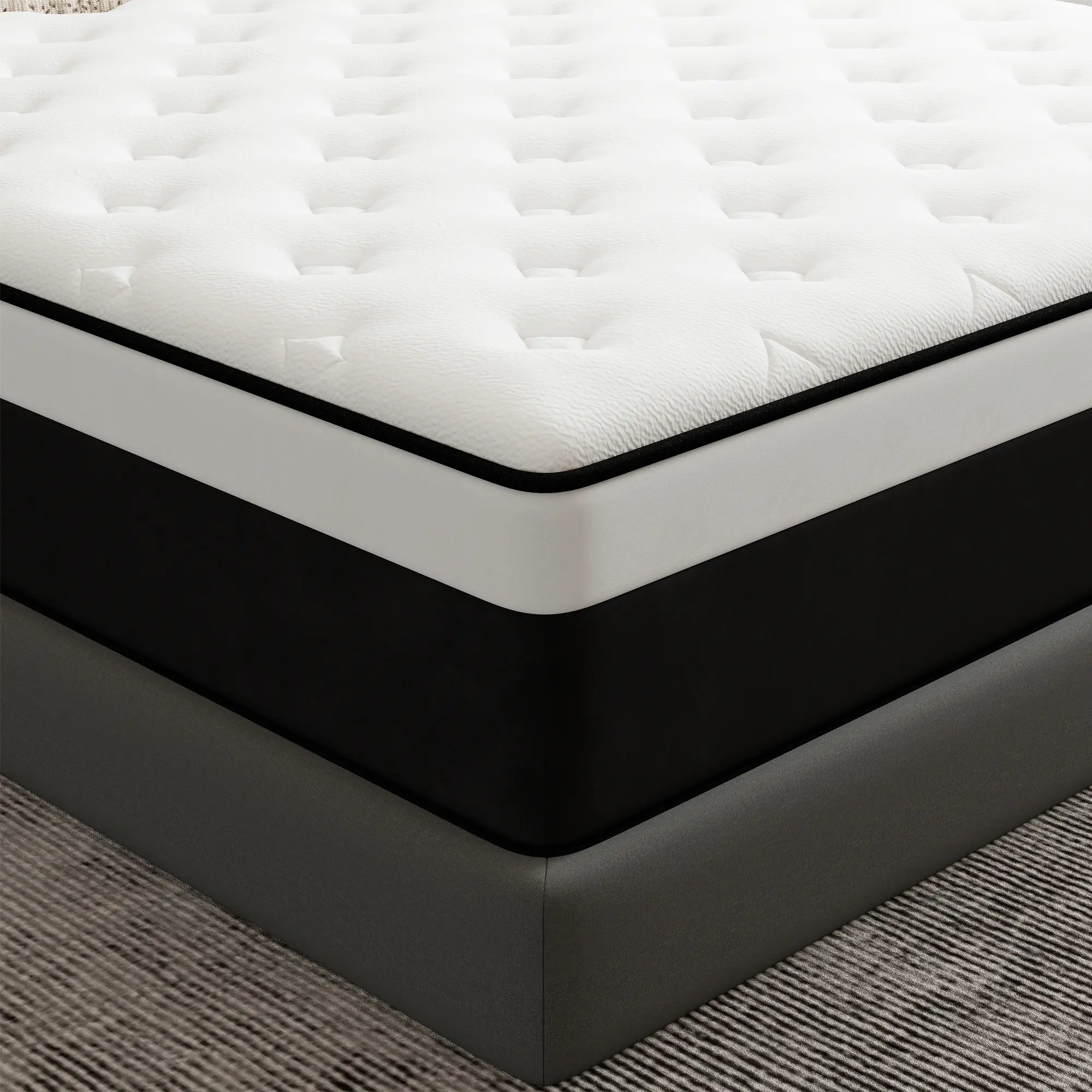 【summergarden】12-14 Inch Hybrid Mattresses in a Box (with Comfort Foam and Pocket Coils), Hybrid Mattresses with Memory Foam, Individual Pocket Springs (for Motion Isolation, Back & Lumbar Support, Pressure Relief), queen size mattress jelly bed mattress