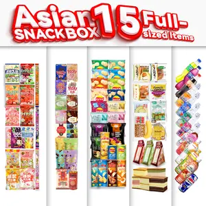 Asian Snack Box 15 Full-Size Japanese Korean Chinese Snacks & Drinks Dessert Candy