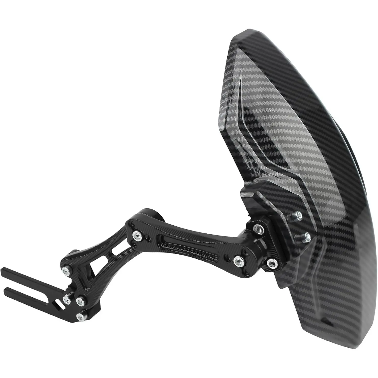 Black Motorcycle Rear Wheel Mudguard - ABS Alloy Splash Guard Debris Shield, Universal Fit for Motorbikes & Scooters, 293x150mm Extender Accessory, Easy Installation, Tough, High-Hardness, Light-Stable, Fashionable Design, Prolongs Service Life, Light-Sta