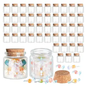 48 Pcs Small Glass Bottles with Cork, 50 ml Vials Jars Mini Potion Bottles Empty Spell Jars Sand Art Bottles Decorative Bottles for DIY Sand Water Pill Party Supplies