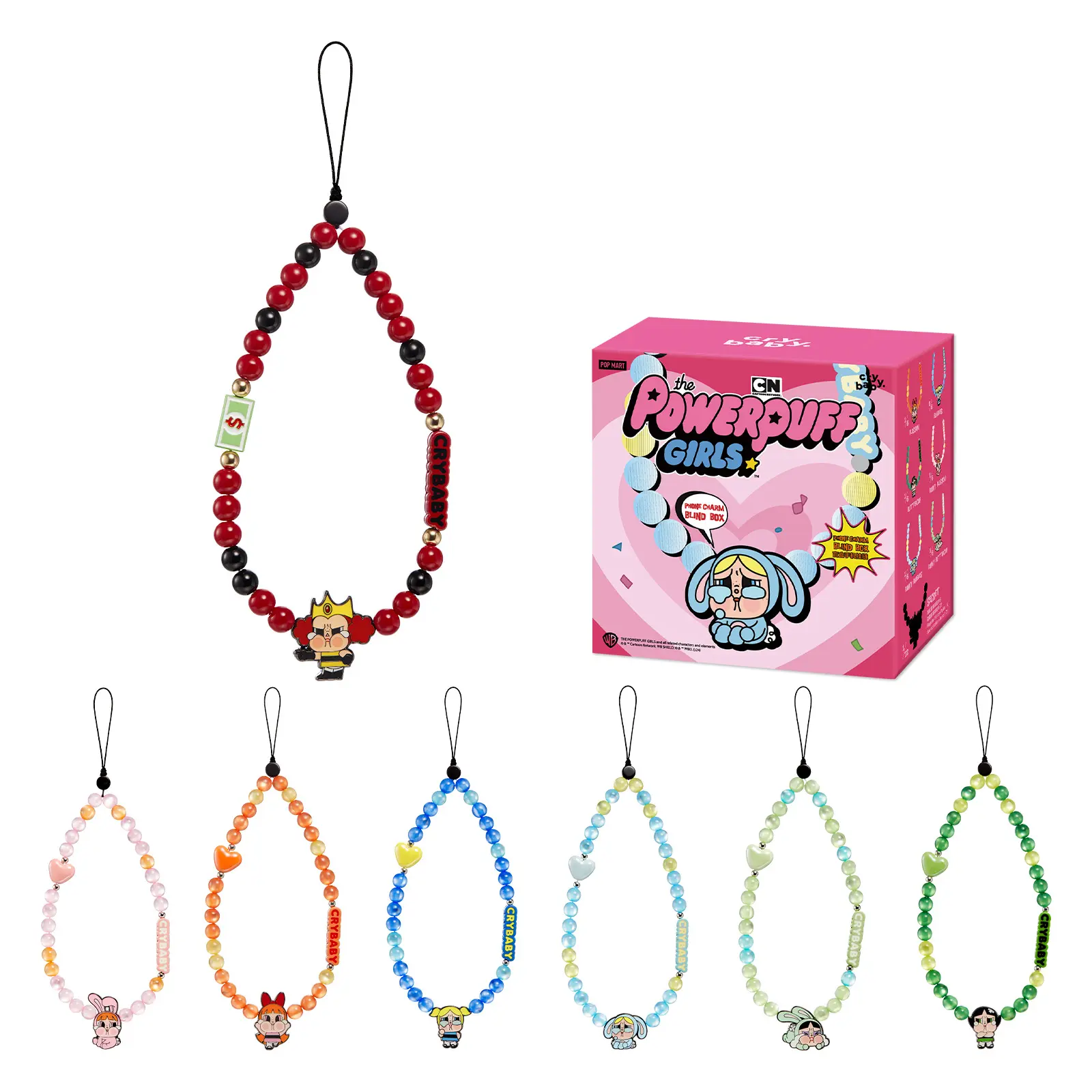 CRYBABY × Powerpuff Girls Series-Phone Charm, Blind Box, Mystery Box,Surprise Gift