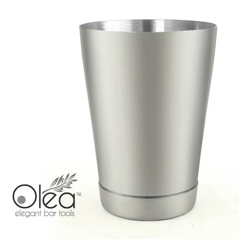 Olea™ Durable Modern Stainless Steel Weighted Base 16oz Classic Cocktail Shaker - 3.25" Rim Diameter, 5" Height Bar Utensil for Mixology, Bartender Vibes & Cocktail Lovers' Beverage Prep, Reflective Tin