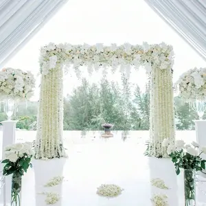 10pcs White Artificial Wisteria and Orchid String Garland, Decorative Flower Vine Plants for Home Decor, Wedding & Garden Ornaments