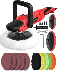 Buffer Polisher, 6 Variable Speed 1000-3500 RPM, Rotary Buffer Waxer Kit with 6-inch and 7-Inch Backing Plate, 1200W  Polisher for  Detailing, Polishing, Waxing