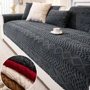 Bohemian Sofa Cushion Cover, Non-Slip Sofa Slipcover for 1-4 Seat Sectional, Chic Furniture Protector, Quilted Sofa Cover