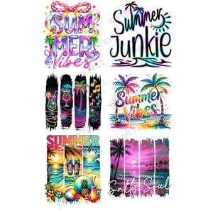 SUMMER VIBES (1) PREMADE GANGSHEET  - 22X36  DTF TRANSFERS - DIRECT TO FILM