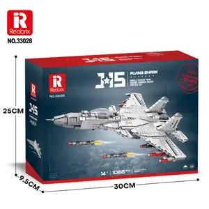 Reobrix 33028 Series J Fighter Jet Building Set Military Airplane Jet Single Seater Fighter with Movable Wings Aircraft Model Kits Military Displays Gift for Adult Teens Boys 14+ 1066PCS