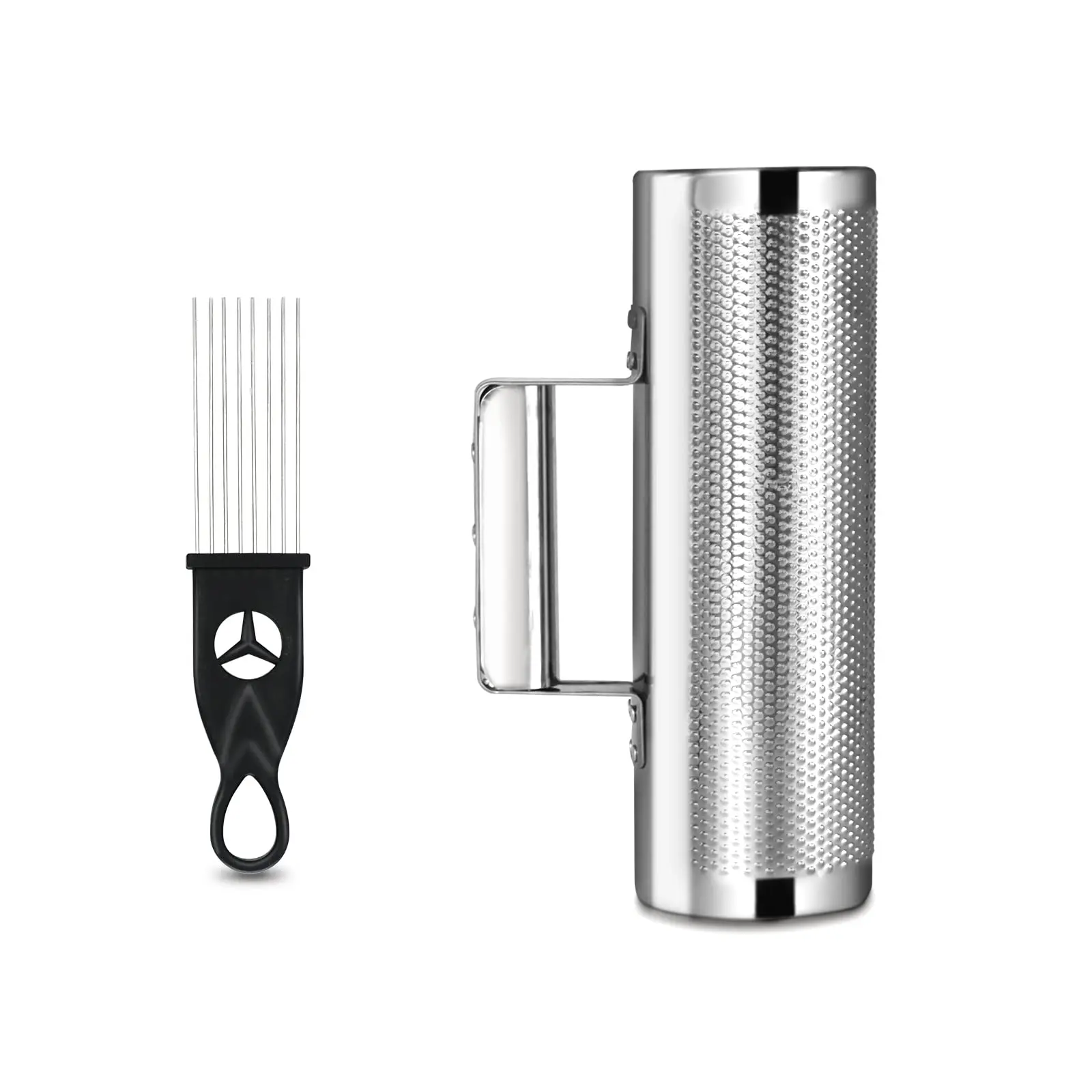 Guiro Instrument Stainless Steel Guiro 8" 3" Professional Metal Shaker with Scraper, Band Accompaniment Sand Hammer Latin Percussion Instruments for Live Performance