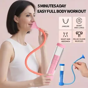 Handheld Breathing Dumbbells - 5-Level Adjustable Deep Breathing Trainer, Lung Capacity Exerciser and Core Strengthener with Resistance Training System, Abdominal and Facial Muscle Firmer, Home Fitness Equipment for Men and Women