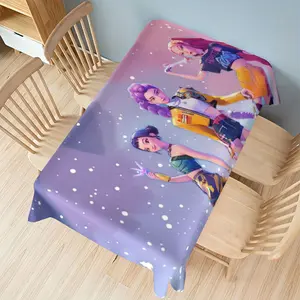 Huntress Group Trendy Anime Print Tablecloth, Picnic Table Cover, Rich Colors, High-Quality Polyester Fiber, Easy to Clean, Home Kitchen Decor