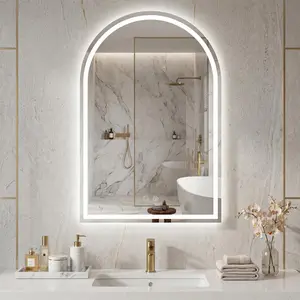 LED Bathroom Mirror With Light ，Dimmable Anti-Fog & 3 Color Temperatures ，Premium Aluminum Frame Mirror For Vanity And Modern Bathroom